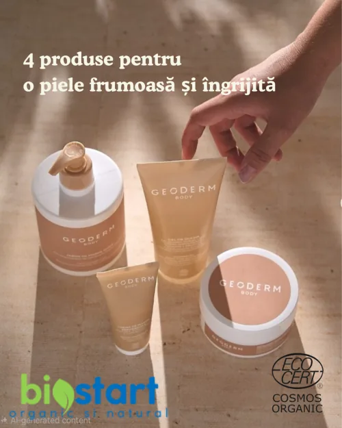 Patru produse Geoderm certificate COSMOS Organic pentru o piele ingrijita